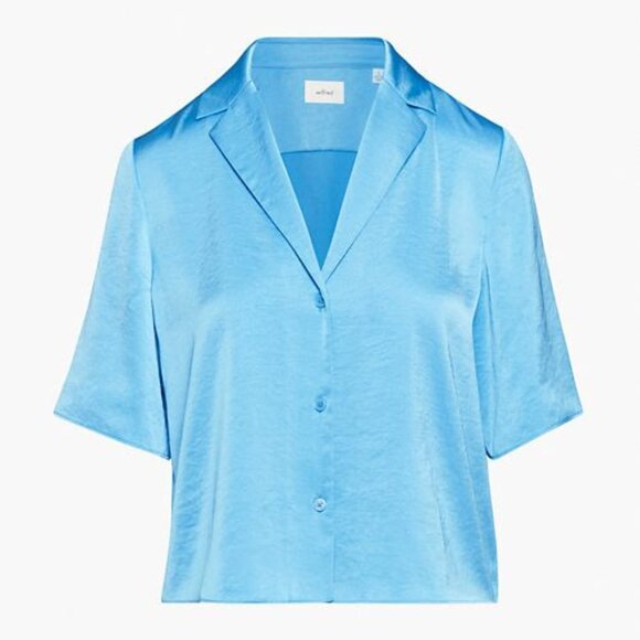 Aritzia Wilfred Beso Shirt | WAVE BLUE | Size L - Picture 3 of 4